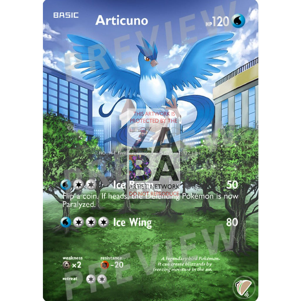 Articuno 32/113 Legendary Treasures Extended Art Custom Pokemon Card - ZabaTV