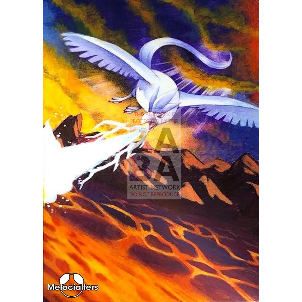 Articuno Black Star Promo 22 Extended Art Custom Pokemon Card Textless Silver Holographic