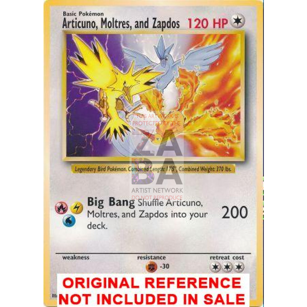 Articuno Moltres & Zapdos Custom Pokemon Card