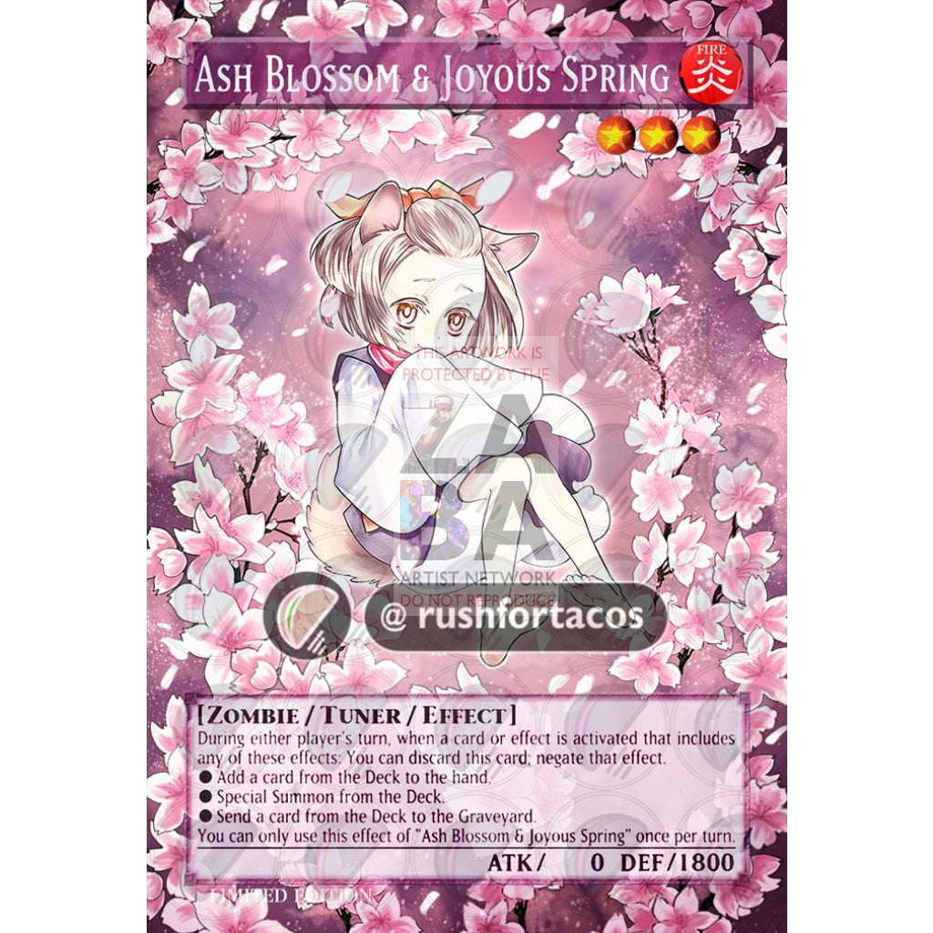 Ash Blossom & Joyous Spring Dude-En003 Full Art Orica- Custom Yu-Gi-Oh! Card