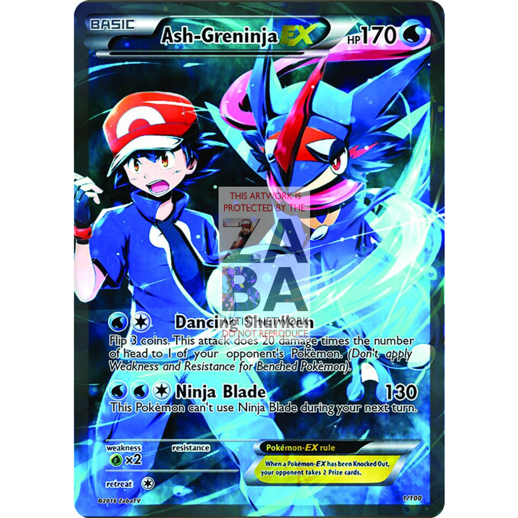 Ash-Greninja EX Full Art Custom Pokemon Card - ZabaTV