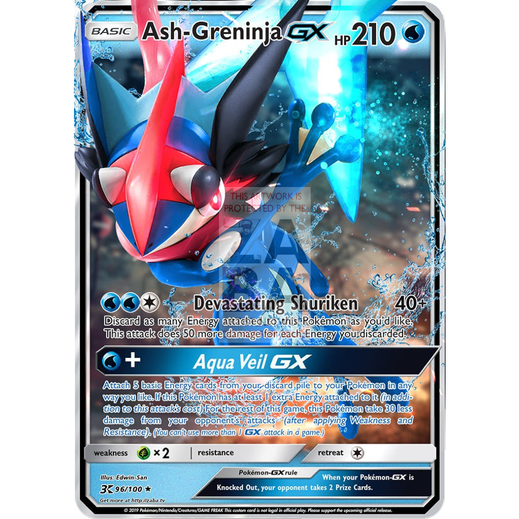 Ash Greninja GX Custom Pokemon Card - ZabaTV