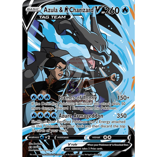 Azula & M Charizard V Custom Atla X Pokemon Card Silver Foil