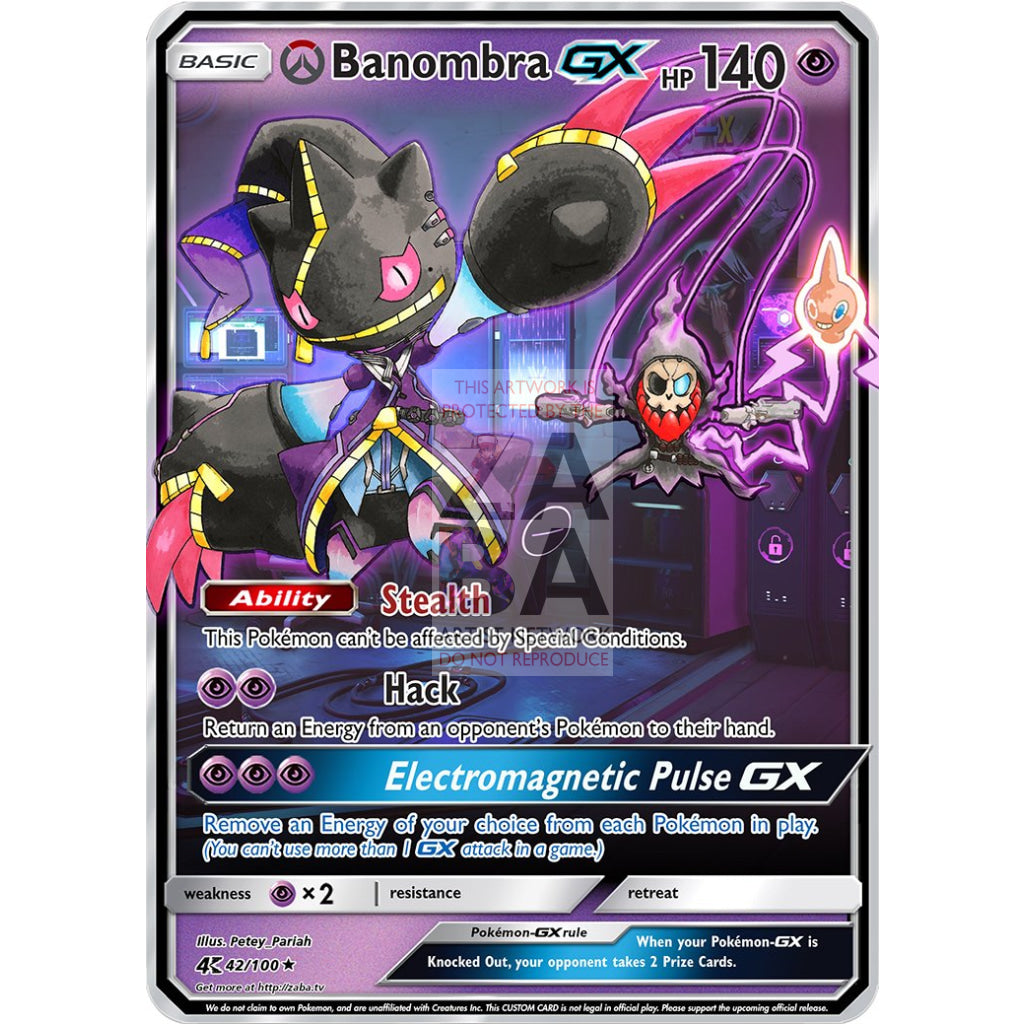 Banombra GX (Banette + Sombra) Custom Overwatch + Pokemon Card - ZabaTV