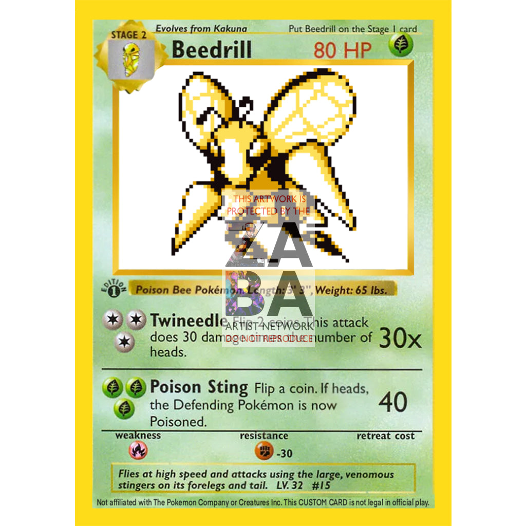 Beedrill Game Sprite Custom Pokemon Card - ZabaTV