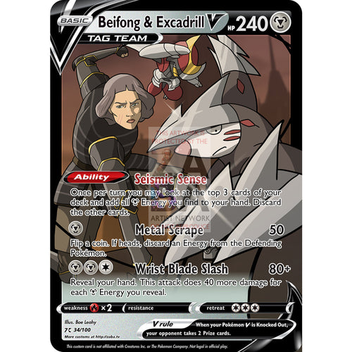 Beifong & Excadrill V Custom Lok X Pokemon Card