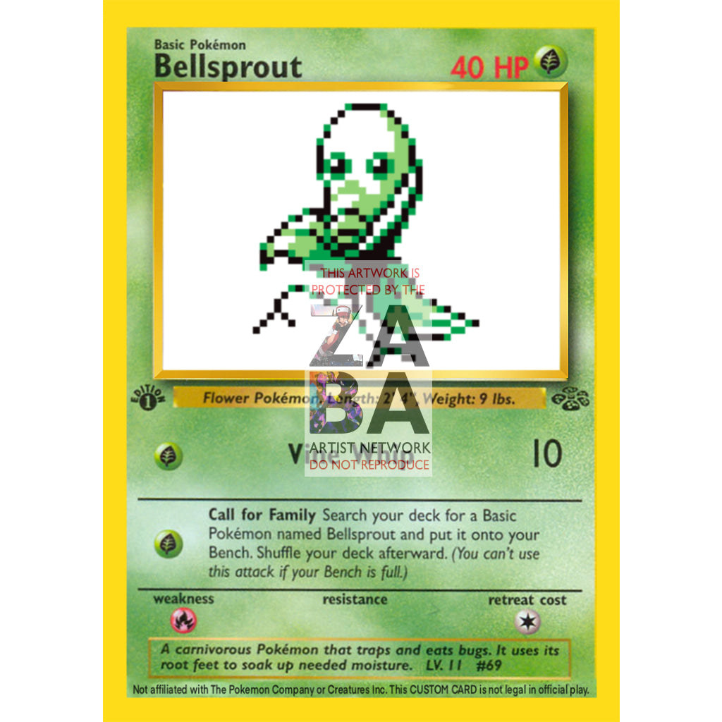 Bellsprout Game Sprite Custom Pokemon Card - ZabaTV