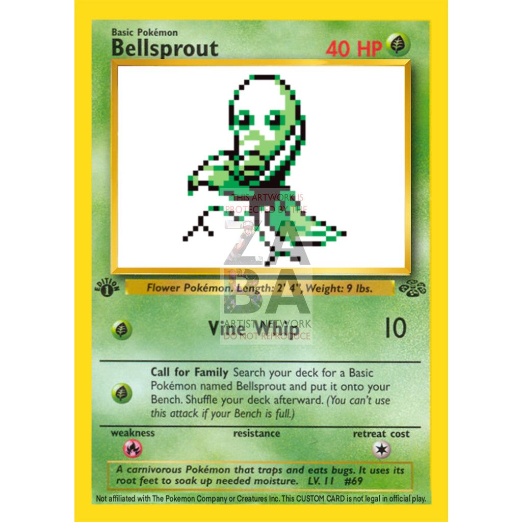 Bellsprout Game Sprite Custom Pokemon Card - ZabaTV