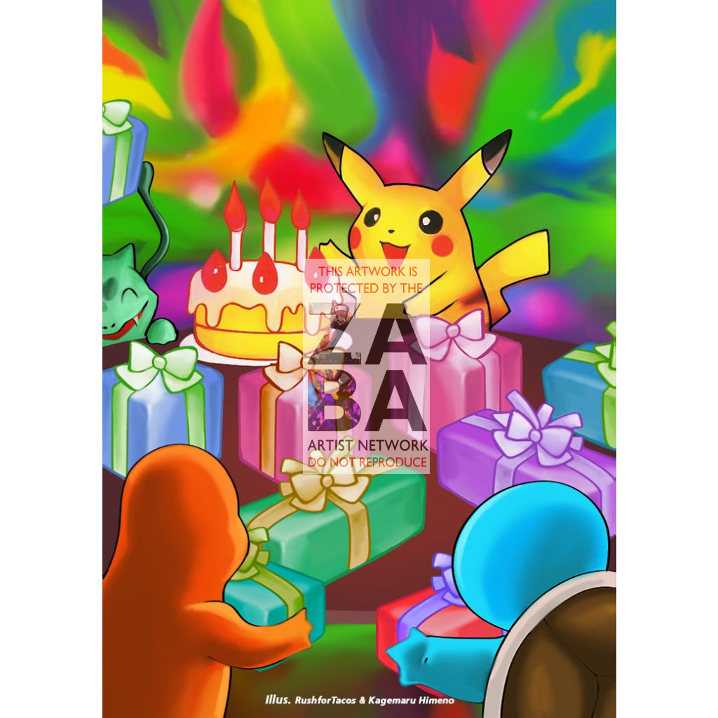 Birthday Pikachu Black Star Promo 24 Extended Art Custom Pokemon Card - ZabaTV