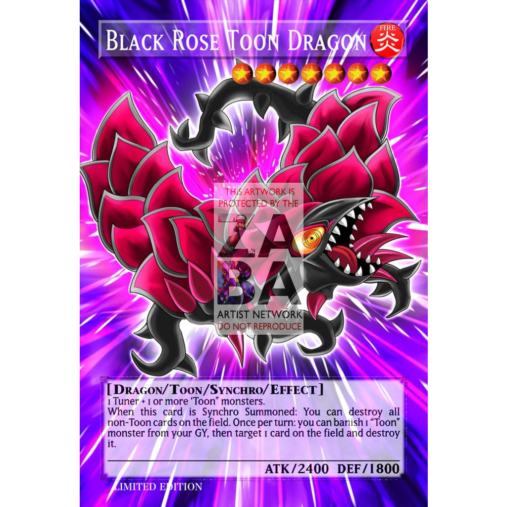 Black Rose Toon Dragon Full Art ORICA - Custom Yu-Gi-Oh! Card - ZabaTV