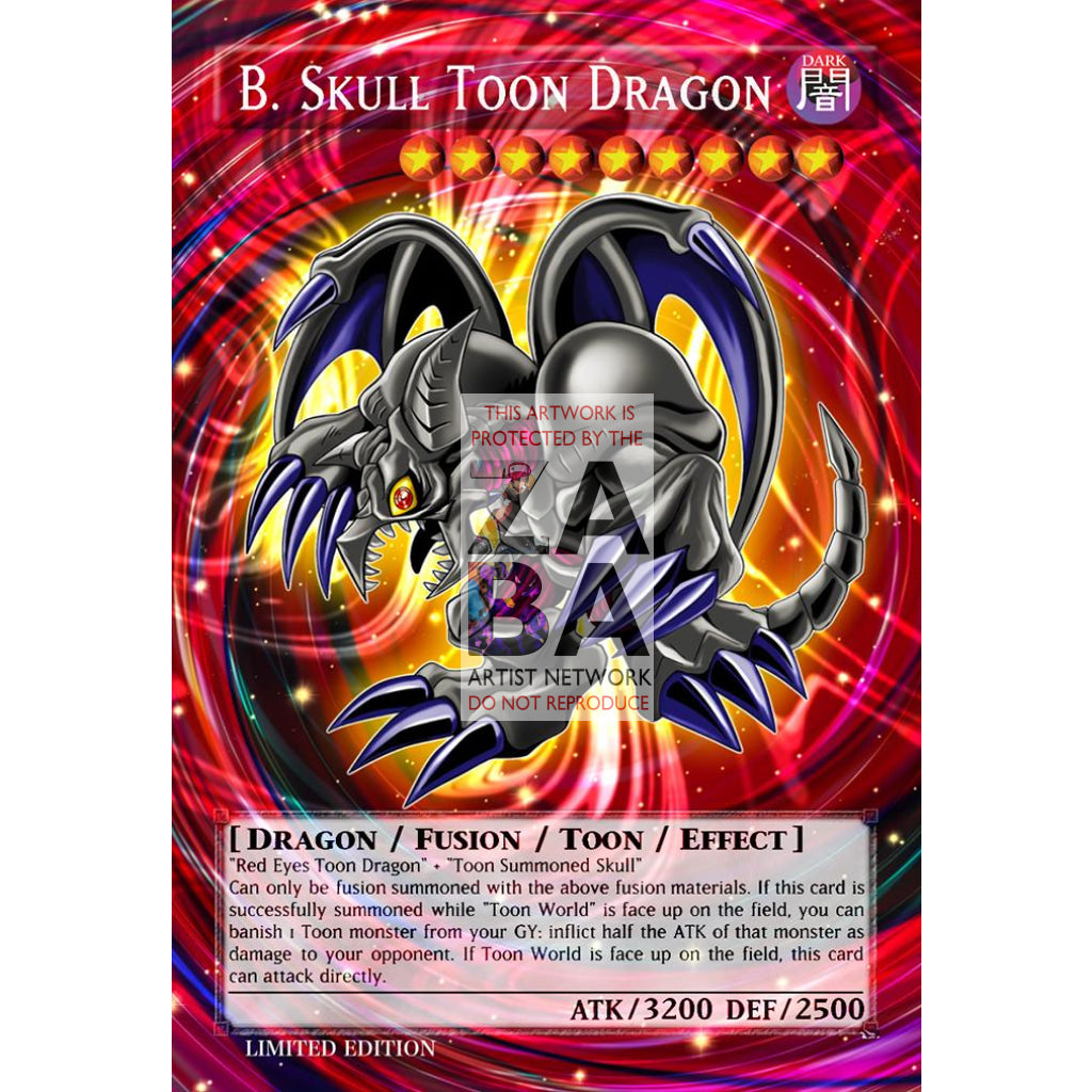 Black Skull Toon Dragon Full Art ORICA - Custom Yu-Gi-Oh! Card - ZabaTV