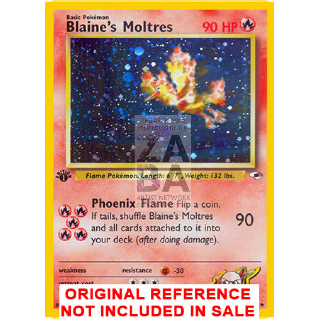 Blaine’s Moltres 1/132 Gym Heroes Extended Art Custom Pokemon Card