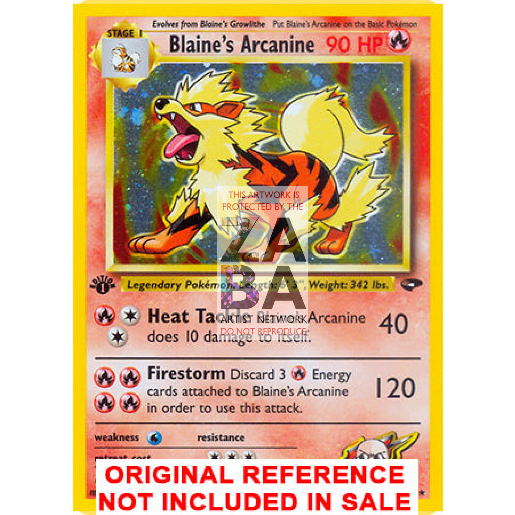 Blaine's Arcanine 1/132 Gym Challenge Extended Art Custom Pokemon Card - ZabaTV