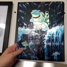 Blastoise 2/102 8X10.5 Holographic Poster + Card Gift Set Custom Pokemon