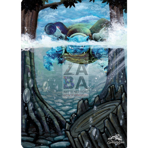 Blastoise 4/165 Expedition Extended Art Custom Pokemon Card Textless Silver Holographic