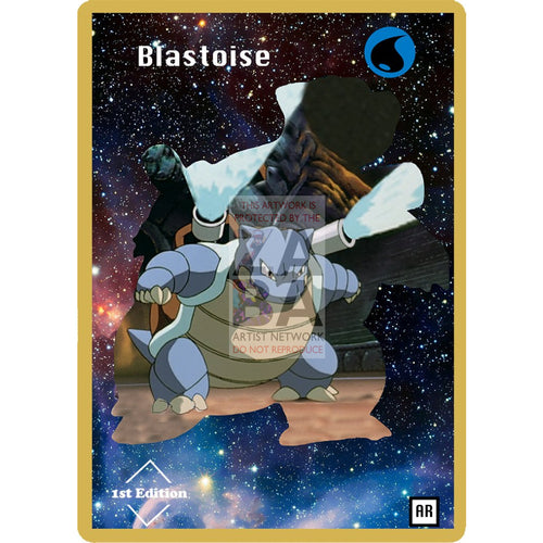 Blastoise Anime Silhouette (Drewzcustomcards) - Custom Pokemon Card Silver Holographic