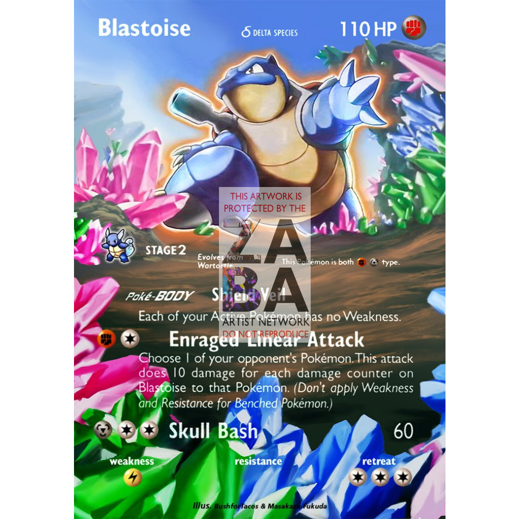 Blastoise (Delta Species) 2/100 Crystal Guardians Extended Art Custom Pokemon Card - ZabaTV