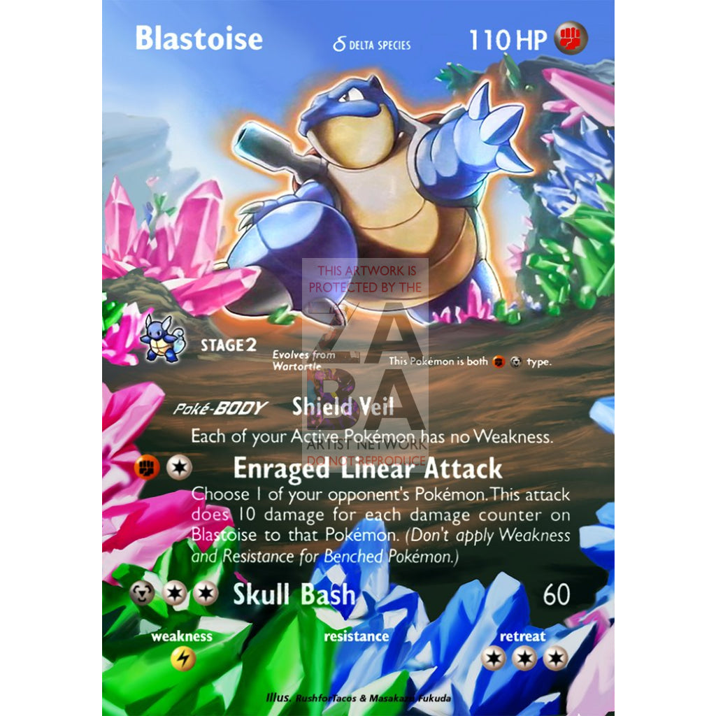 Blastoise (Delta Species) 2/100 Crystal Guardians Extended Art Custom Pokemon Card - ZabaTV