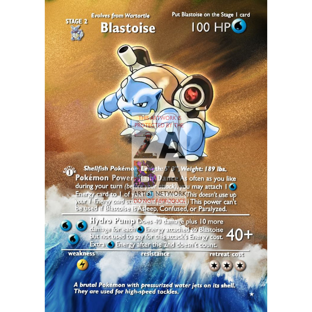 Blastoise No. 009 CD Collection Promo Extended Art Custom Pokemon Card - ZabaTV