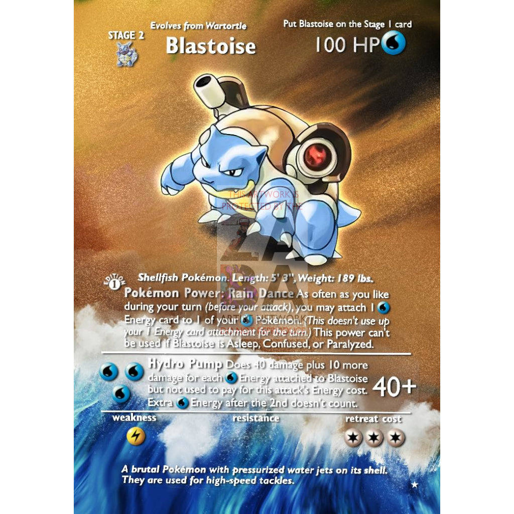 Blastoise No. 009 CD Collection Promo Extended Art Custom Pokemon Card - ZabaTV