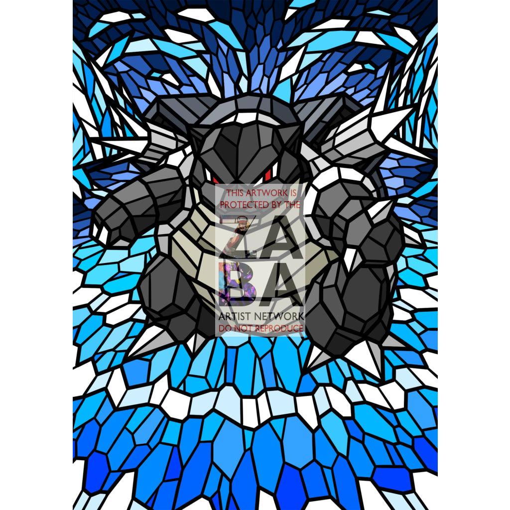 Blastoise V (Stained-Glass) Custom Pokemon Card - ZabaTV