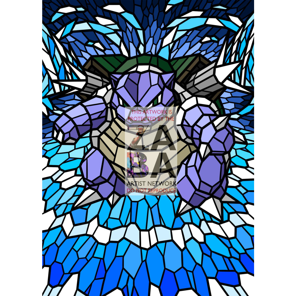 Blastoise V (Stained-Glass) Custom Pokemon Card - ZabaTV