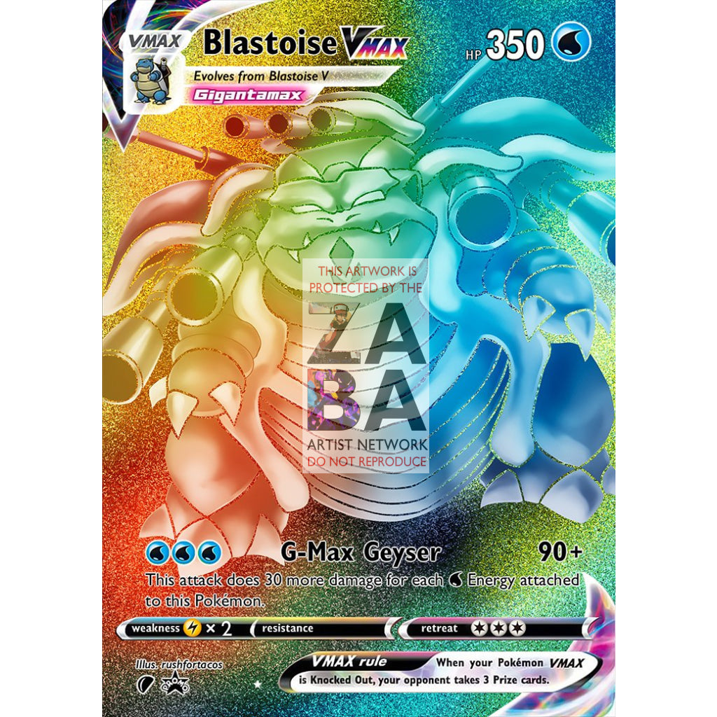 Blastoise VMax (Dynamax) Custom Pokemon Card - ZabaTV