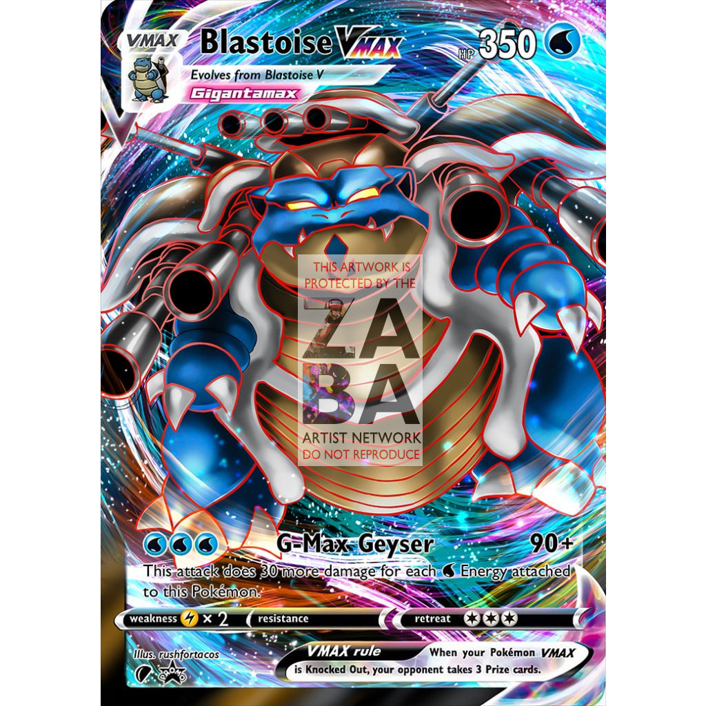 Blastoise VMax (Dynamax) Custom Pokemon Card - ZabaTV