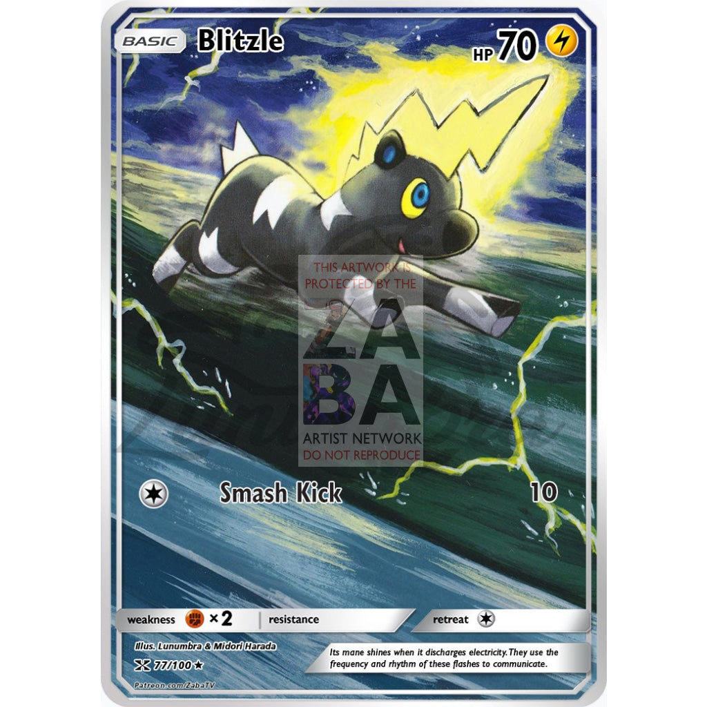 Blitzle 56/149 Boundaries Crossed Extended Art Custom Pokemon Card Non-Holographic