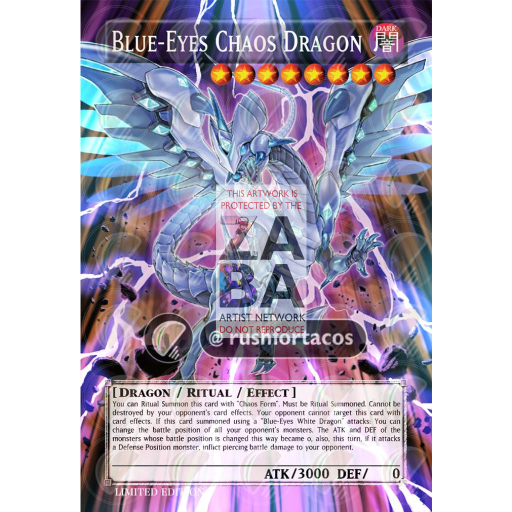 Blue-Eyes Chaos Dragon Full Art ORICA - Custom Yu-Gi-Oh! Card - ZabaTV