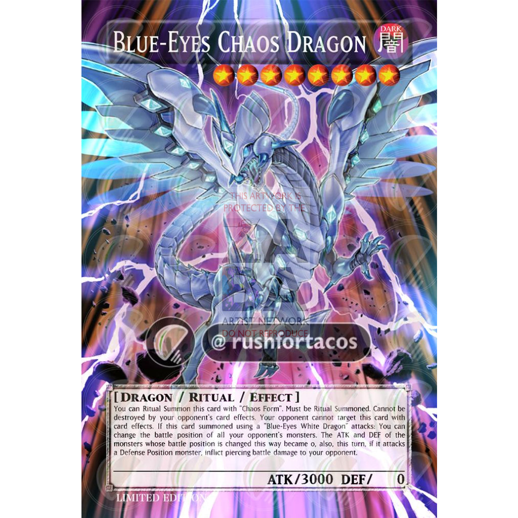 Blue-Eyes Chaos Dragon Full Art ORICA - Custom Yu-Gi-Oh! Card - ZabaTV