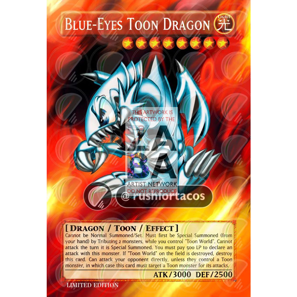 Blue-Eyes Toon Dragon Full Art ORICA - Custom Yu-Gi-Oh! Card - ZabaTV