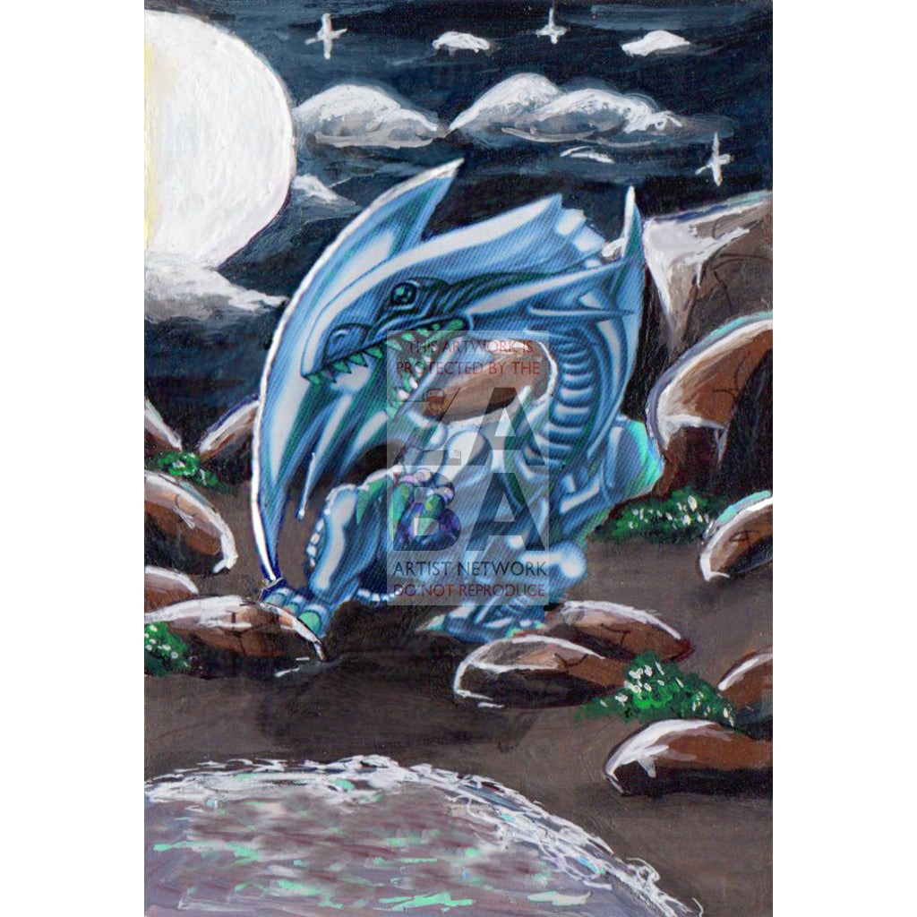 Blue-Eyes White Dragon Extended Art - Custom Yu-Gi-Oh! Card Silver Holographic