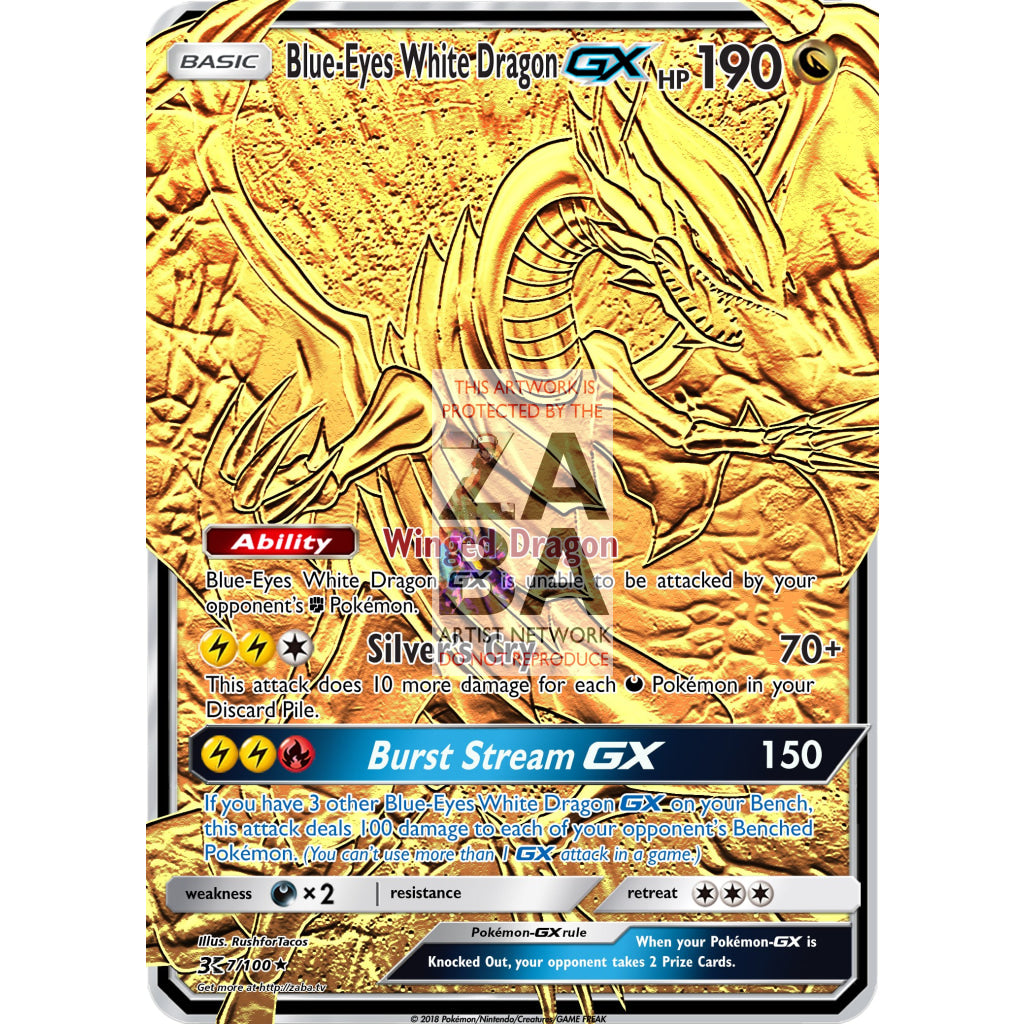 Blue-Eyes White Dragon GX (Pokemon Yu-Gi-Oh! Crossover) Custom Pokemon Card - ZabaTV