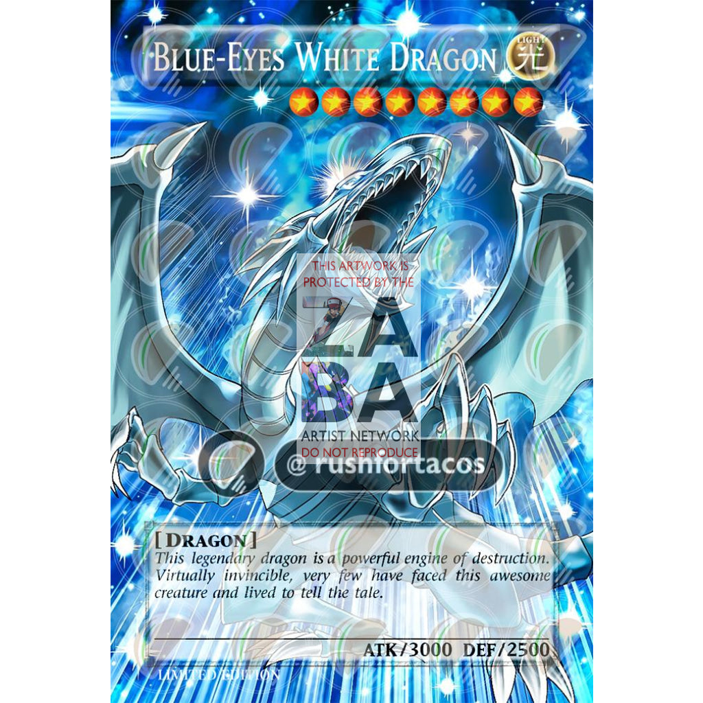 Blue Eyes White Dragon v.3 Full Art ORICA - Custom Yu-Gi-Oh! Card - ZabaTV