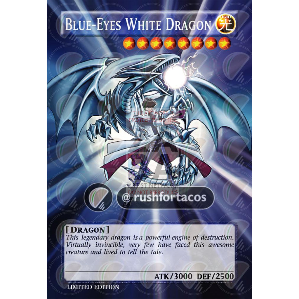 Blue Eyes White Dragon V.5 Full Art Orica - Custom Yu-Gi-Oh! Card Silver Holographic