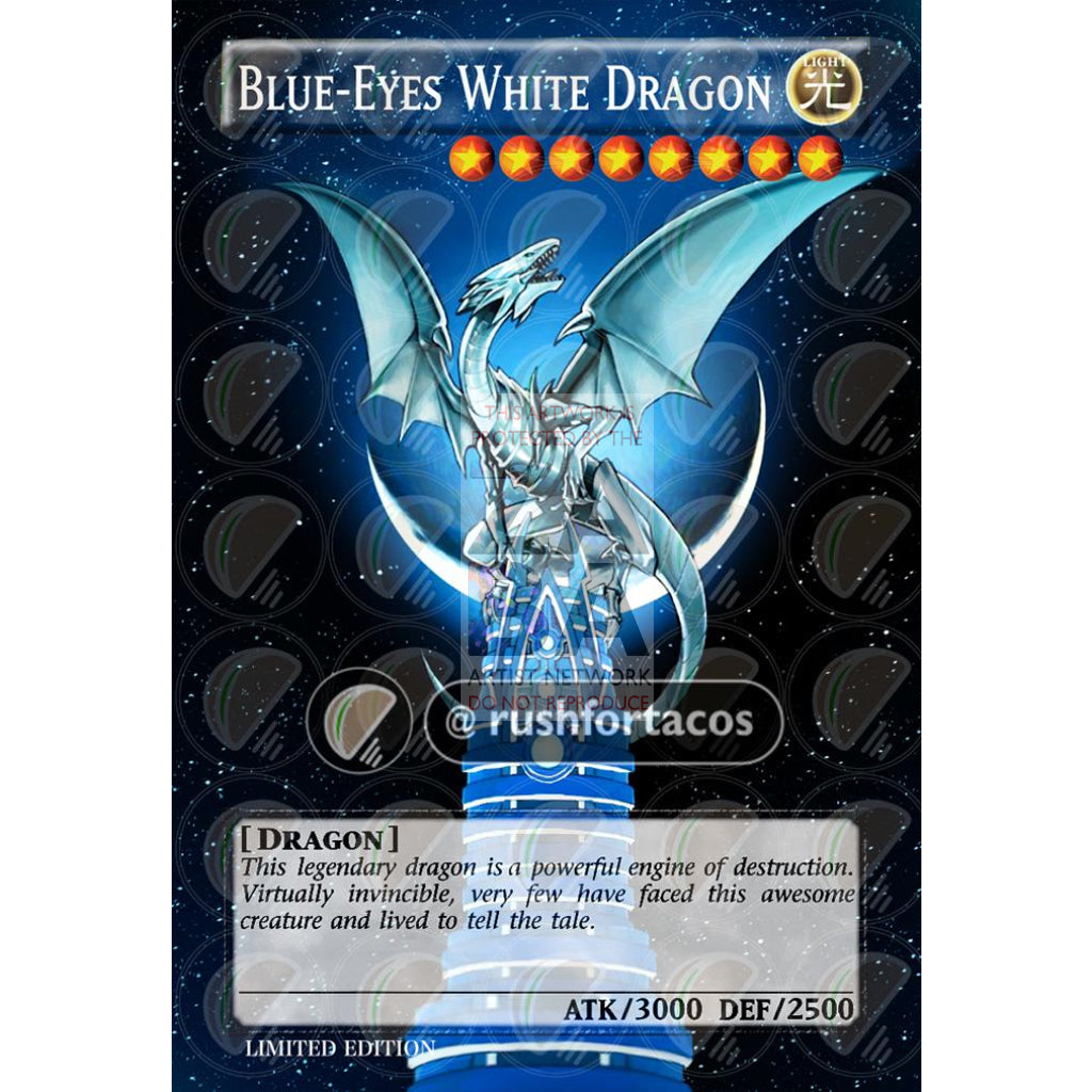 Blue Eyes White Dragon V.6 Full Art Orica - Custom Yu-Gi-Oh! Card Silver Holographic