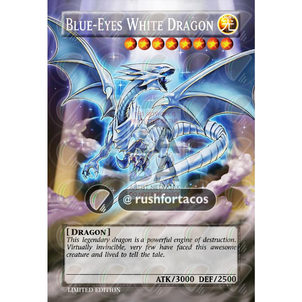 Blue Eyes White Dragon V.7 Full Art Orica - Custom Yu-Gi-Oh! Card Silver Holographic