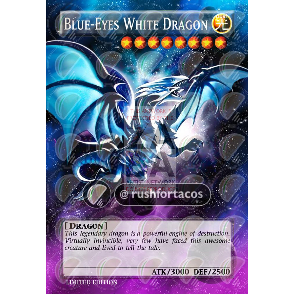 Blue Eyes White Dragon V.8 Full Art Orica - Custom Yu-Gi-Oh! Card Silver Holographic
