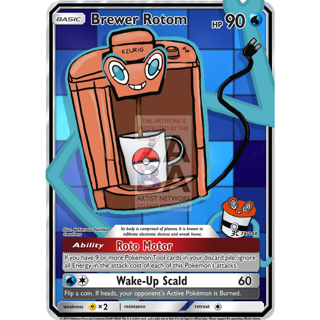 Brewer Rotom Custom Pokemon Card - ZabaTV