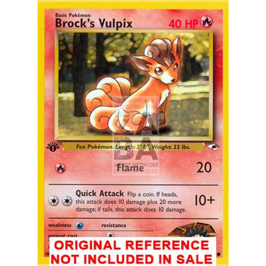 Brock's Vulpix 73/132 Gym Heroes Extended Art Custom Pokemon Card - ZabaTV