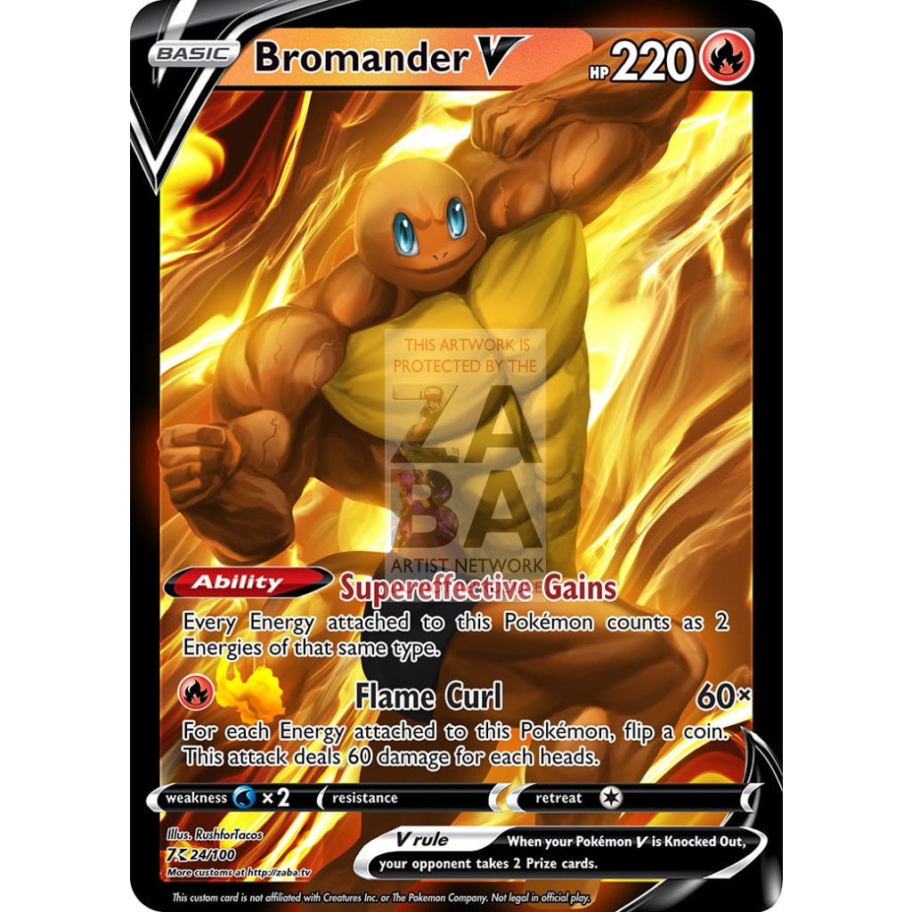 Bromander V Custom Pokemon Card Standard / Silver Foil