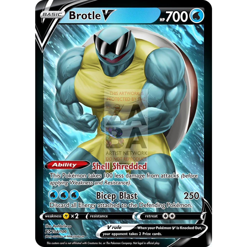 Brotle V Custom Pokemon Card Op / Silver Foil