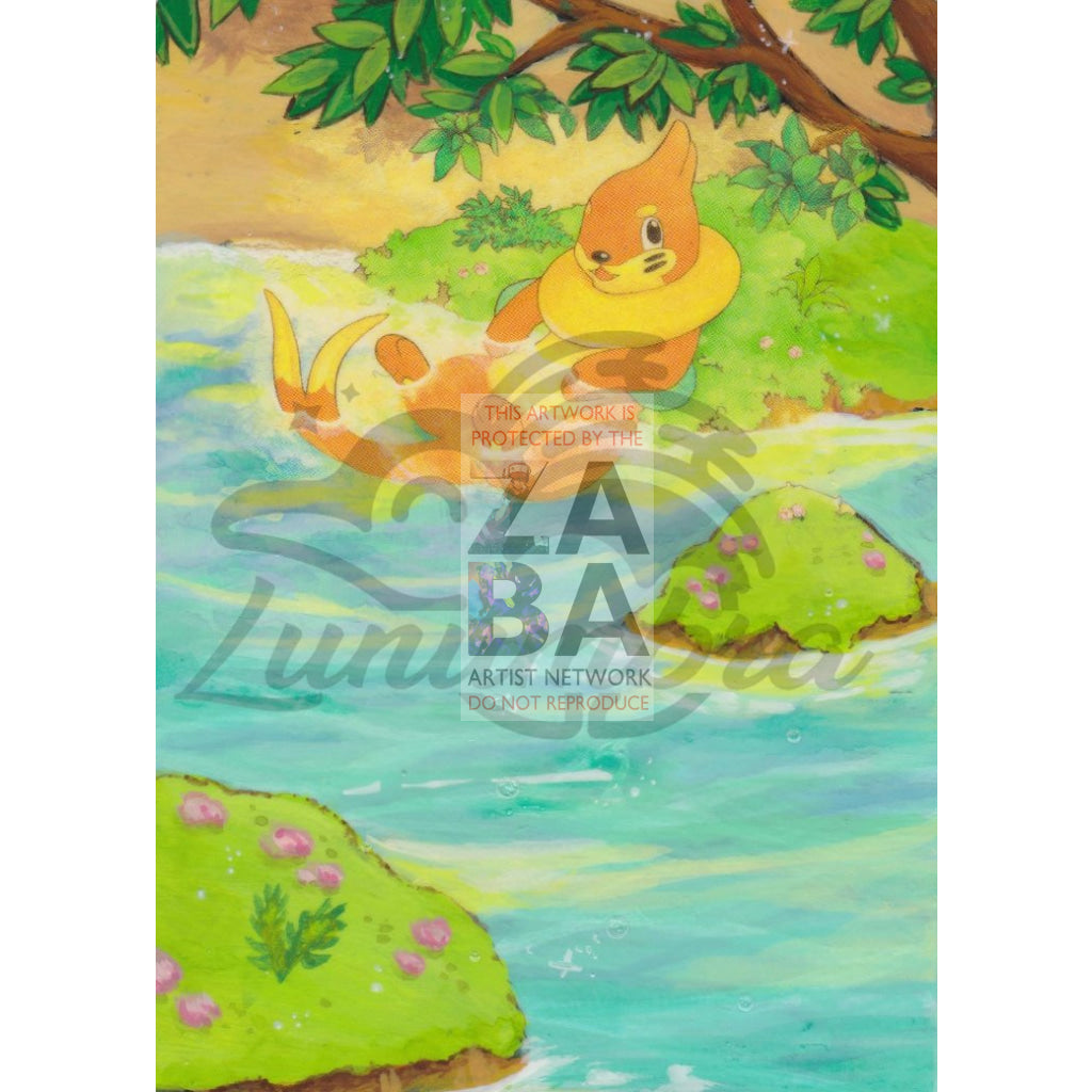Buizel 22/72 Shining Legends Extended Art Custom Pokemon Card Textless Silver Holographic