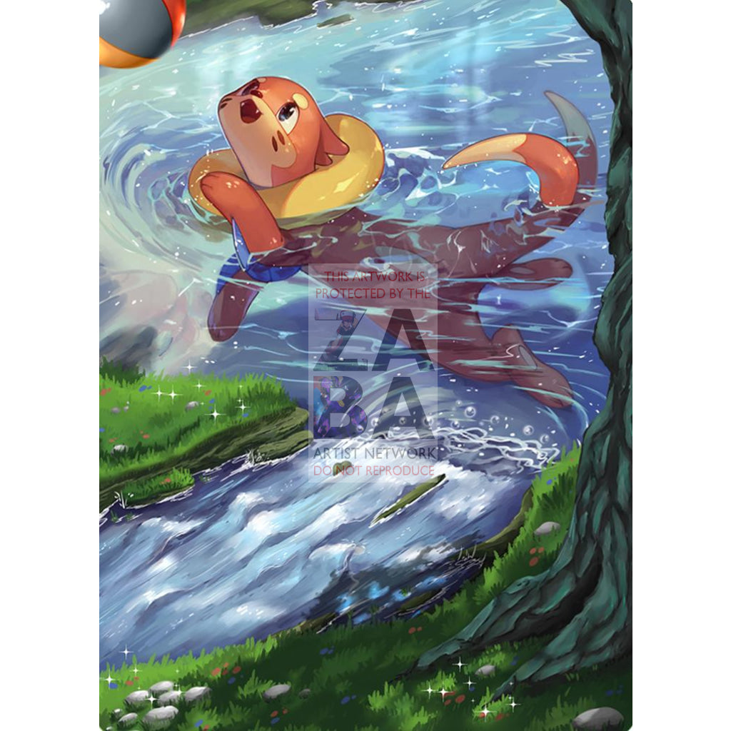 Buizel 35/138 Ultra Prism Extended Art Custom Pokemon Card Silver Holographic Textless