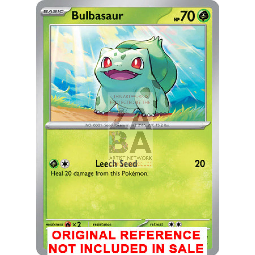 Bulbasaur 001/165 151 Extended Art Custom Pokemon Card