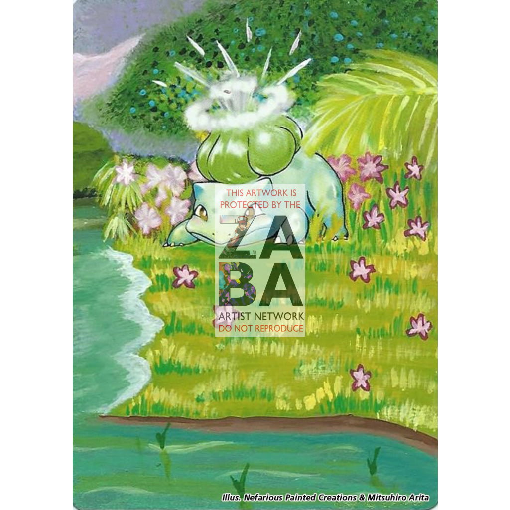 Bulbasaur 44/102 Base Set Extended Art Custom Pokemon Card - ZabaTV