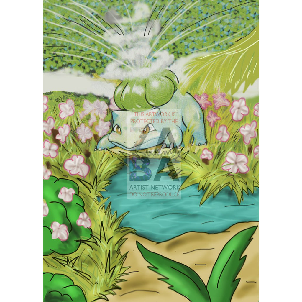 Bulbasaur 44/102 Base Set Extended Art - Custom Pokemon Card - ZabaTV