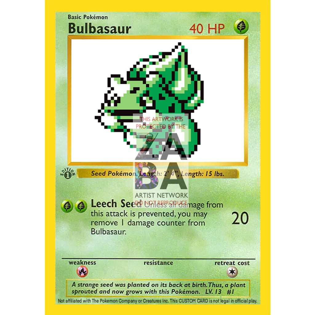 Bulbasaur Game Sprite Custom Pokemon Card - ZabaTV