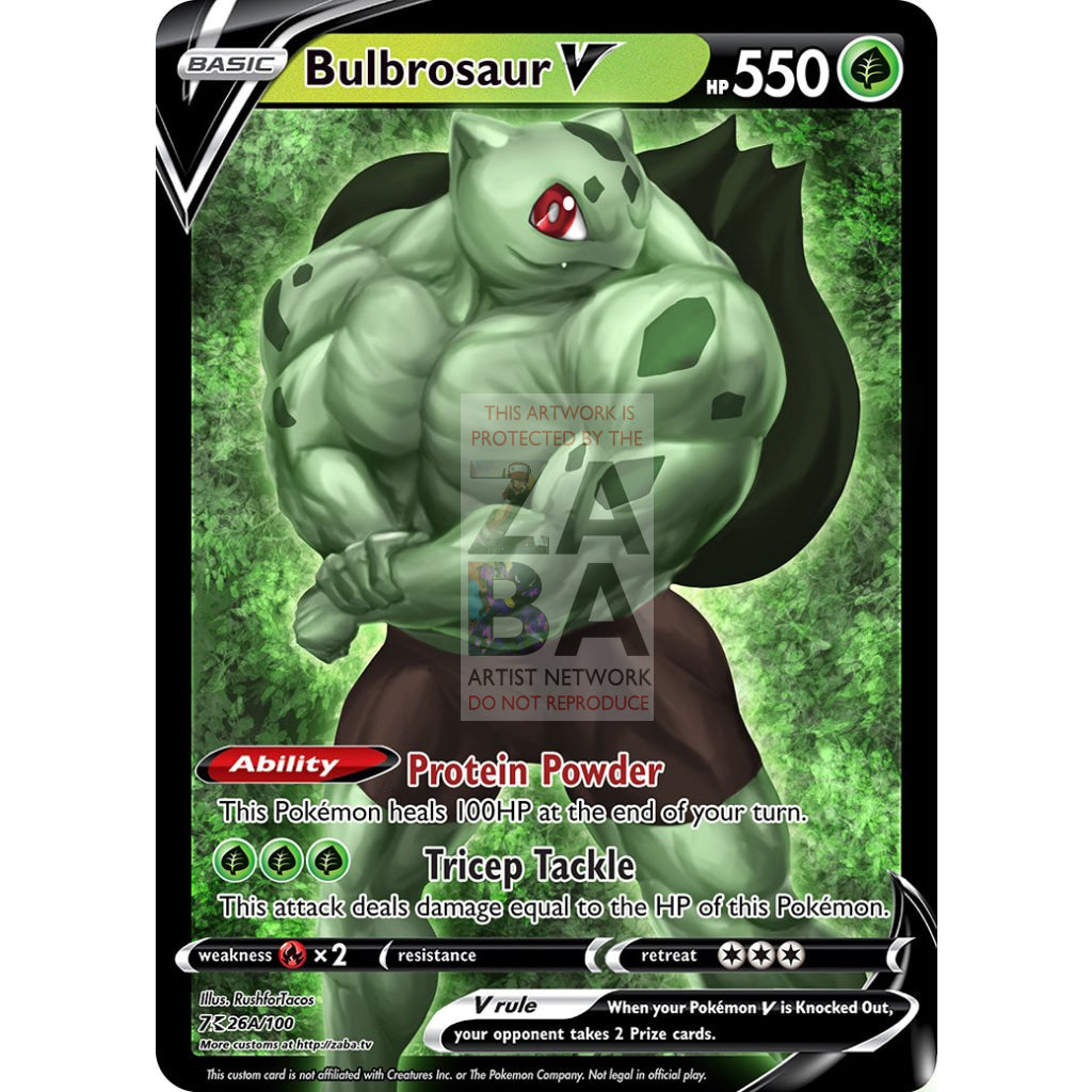 Bulbrosaur V Custom Pokemon Card - ZabaTV